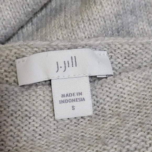J.Jill Womens S Long Sleeve Knit Tunic Sweater Mature Modest Light Gray Speckled - Picture 6 of 7